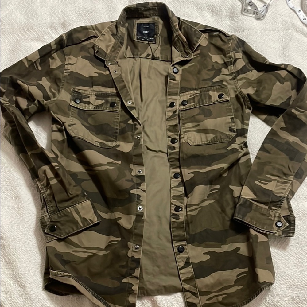 H&M Green and Brown Military Field Jacket